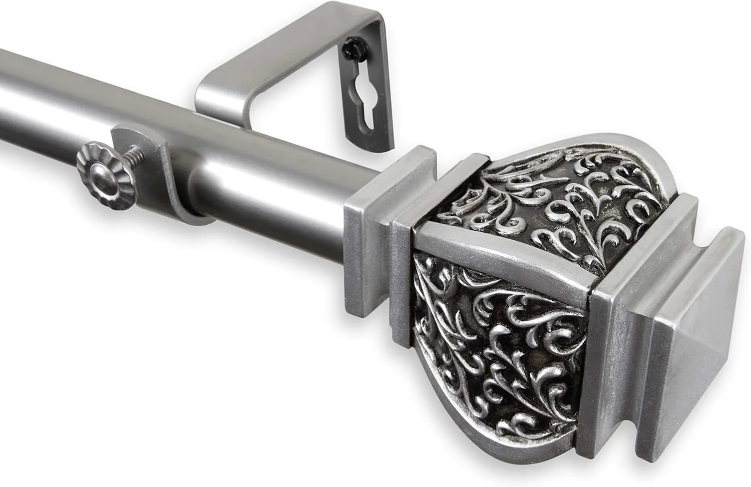 Rod Desyne 1" Jypsiere Single Curtain Rod, 48-84 inch, Satin Nickel
