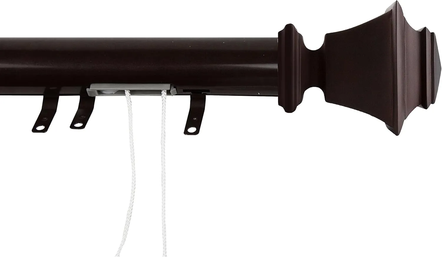 Rod Desyne Bach Decorative Traverse Rod w/Sliders, 30-48 inch, Cocoa
