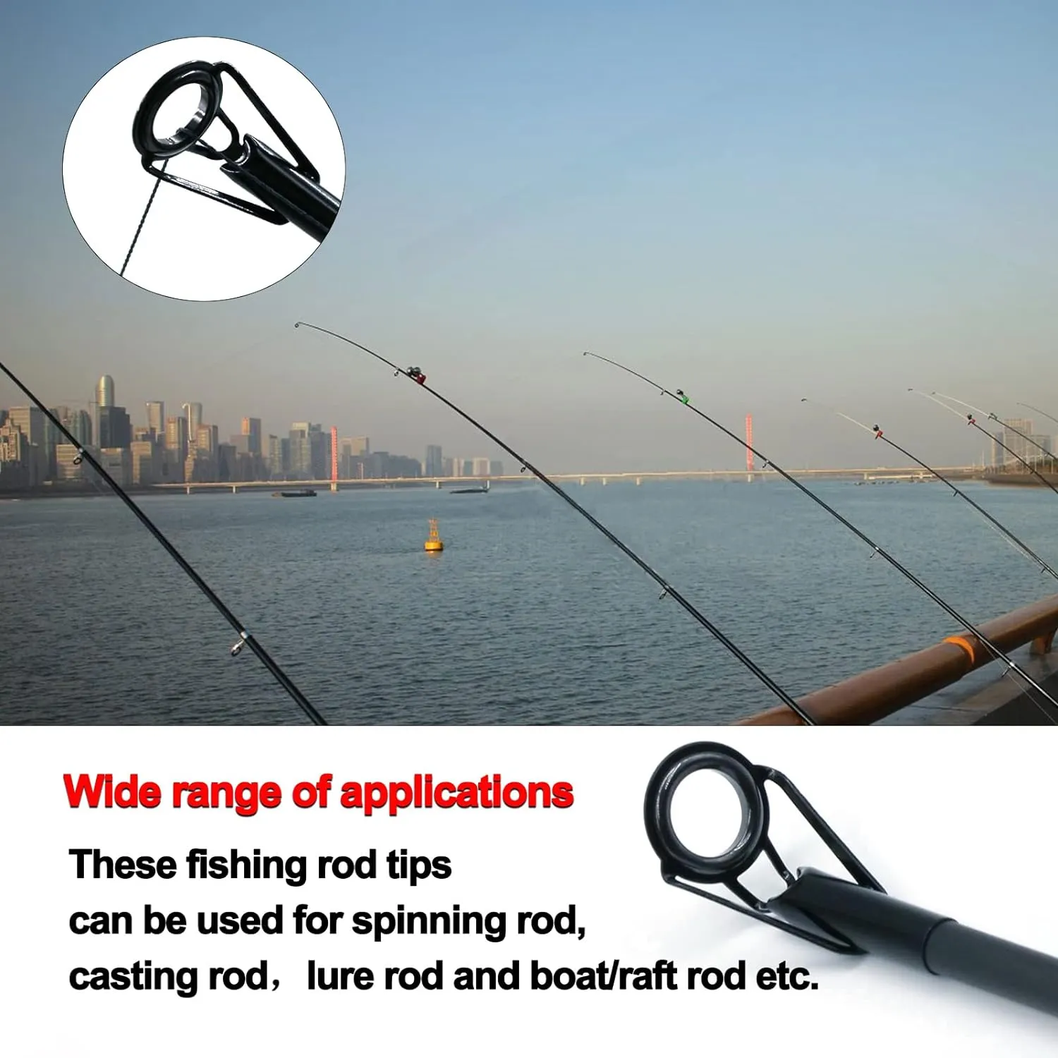 Rod Tip Repair Kit - Fishing Rod Tips Replacement With Stainless Steel Ceramic Guides Ring, Pole Eyelets - 20/90/70pcs