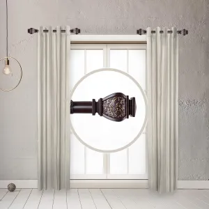 RUDI 1" Jypsiere Side Curtain Rod, 12-20 inch (Set of 2), Mahogany