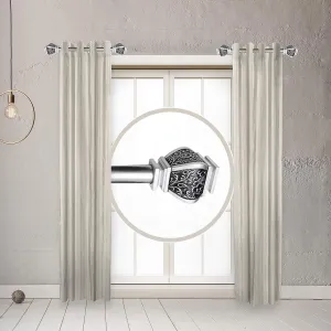 RUDI 1" Jypsiere Side Curtain Rod, 12-20 inch (Set of 2), Satin Nickel