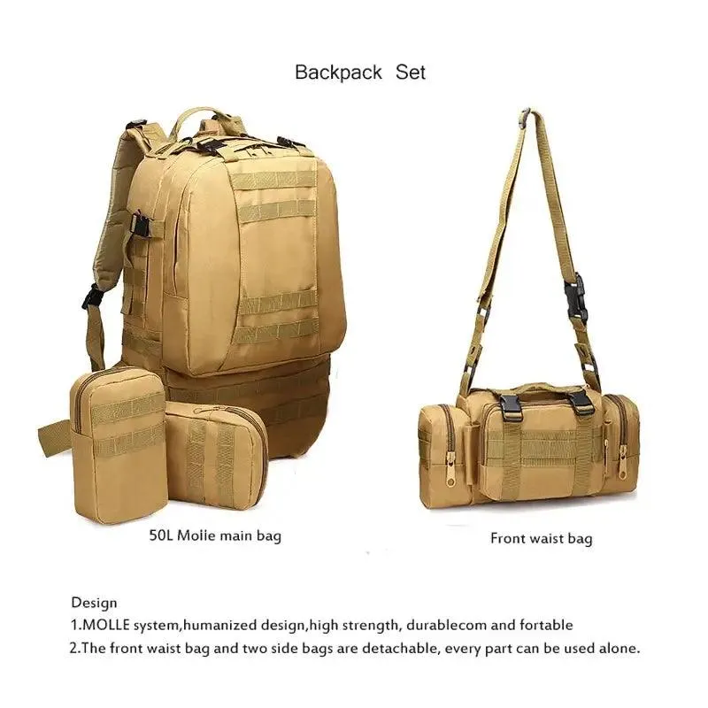 Rugged 55L 4-in-1 Tactical Backpack