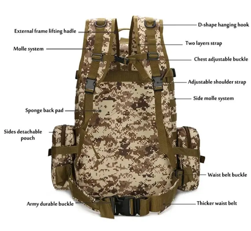 Rugged 55L 4-in-1 Tactical Backpack