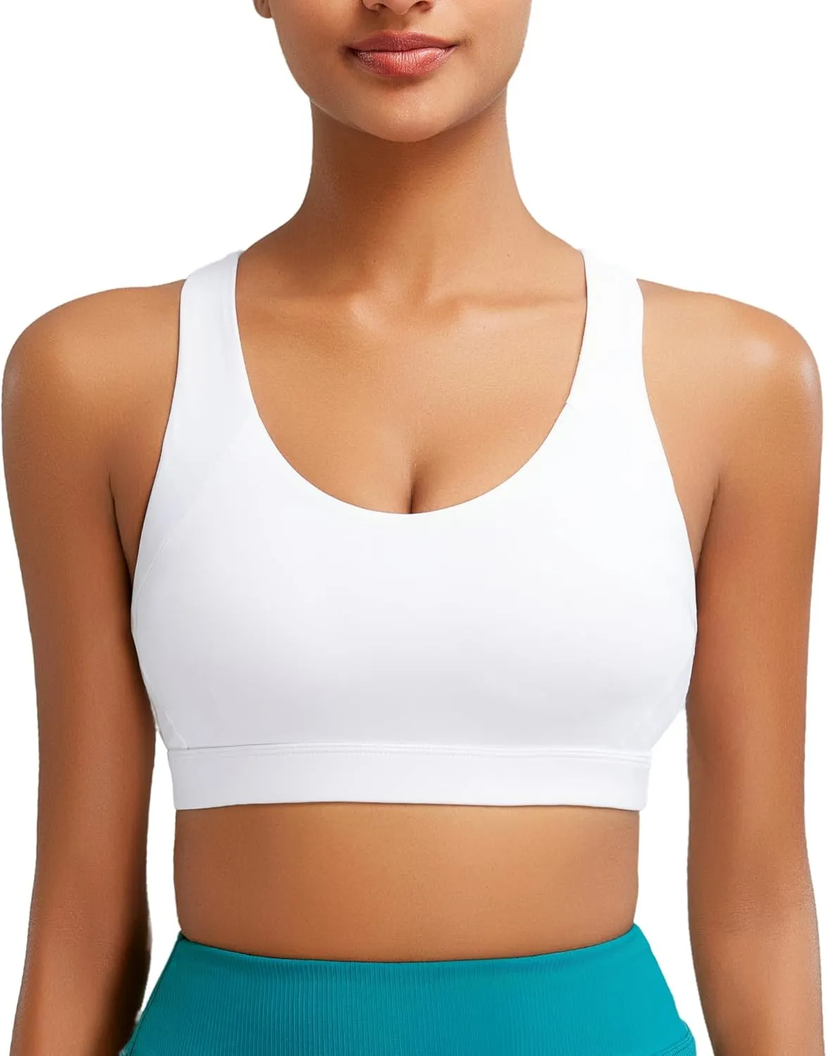 RUNNING GIRL Sports Bra for Women, Medium-High Support Criss-Cross Back Strappy Padded Sports Bras Supportive Workout Tops