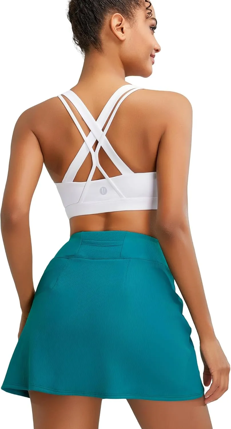 RUNNING GIRL Sports Bra for Women, Medium-High Support Criss-Cross Back Strappy Padded Sports Bras Supportive Workout Tops