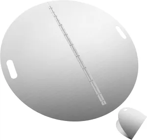 RYFT Fire Pit Lid Round, 40Inch Fire Pit Lid, 304 Stainless Steel Foldable Fire Pit Cover, Edge Built-in Handle Design, Suitable for Any Round Patio Fire Pits