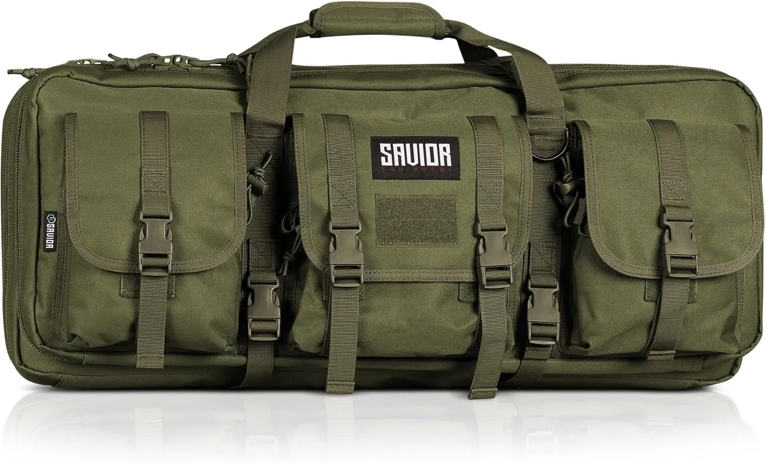 Savior Equipment American Classic Tactical Double Long Gun Bag Pistol Transportation Case w/Backpack Strap, 36 Inch Olive Drab Green