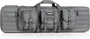 Savior Equipment American Classic Tactical Double Long Gun Bag Pistol Transportation Case w/Backpack Strap, Lockable Compartment, Available Length in 36" 42" 46" 51" 55"