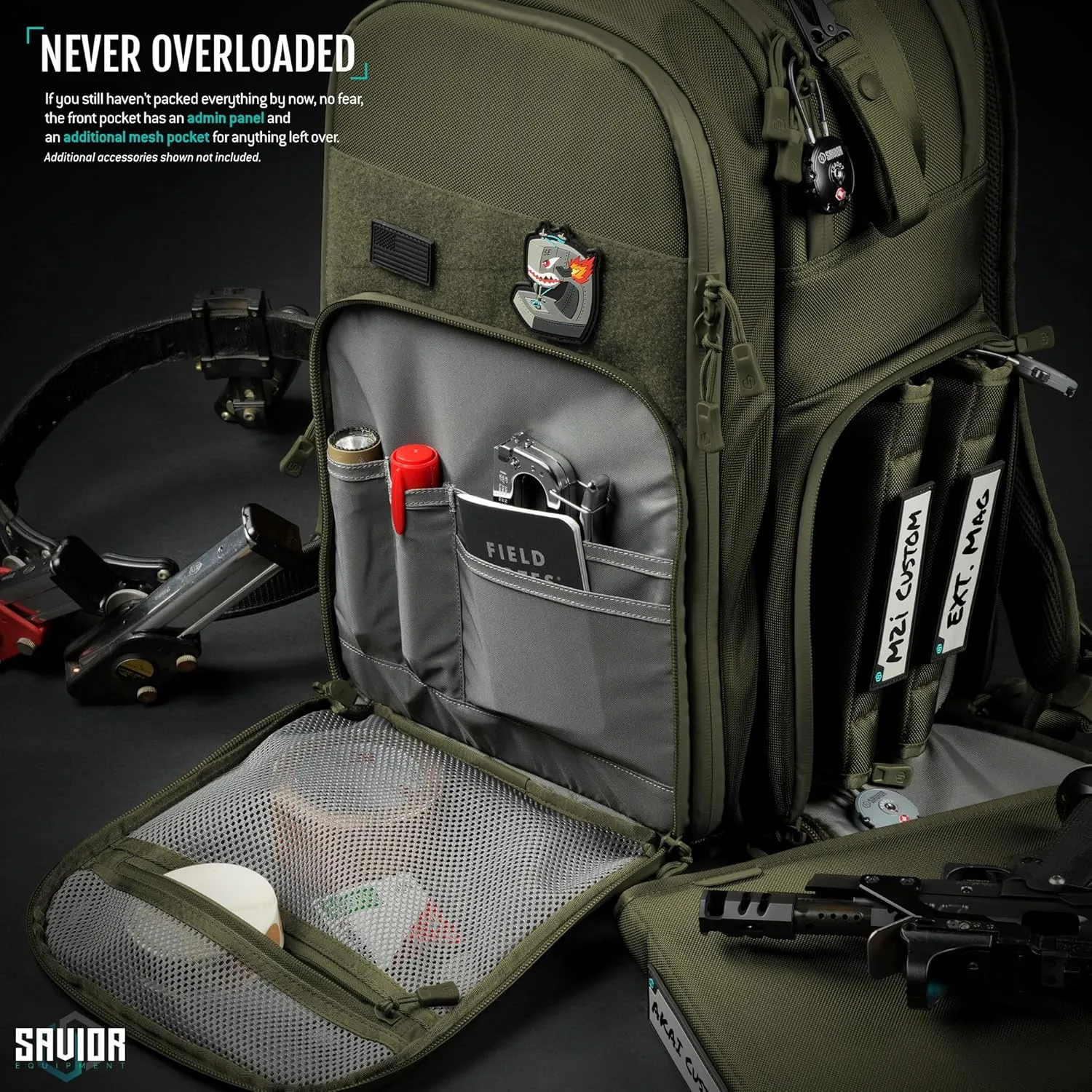 Savior Equipment Pro SEMA Tactical Backpack Competition Shooter 3 Pistol Sleeve