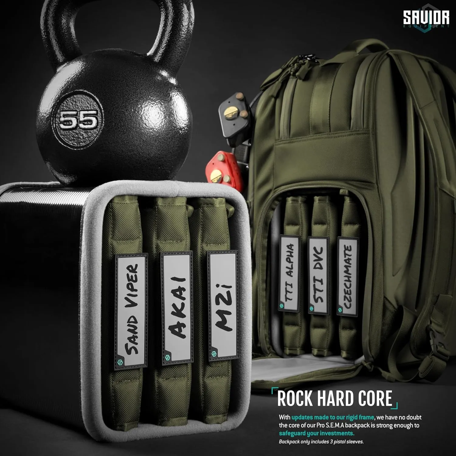 Savior Equipment Pro SEMA Tactical Backpack Competition Shooter 3 Pistol Sleeve