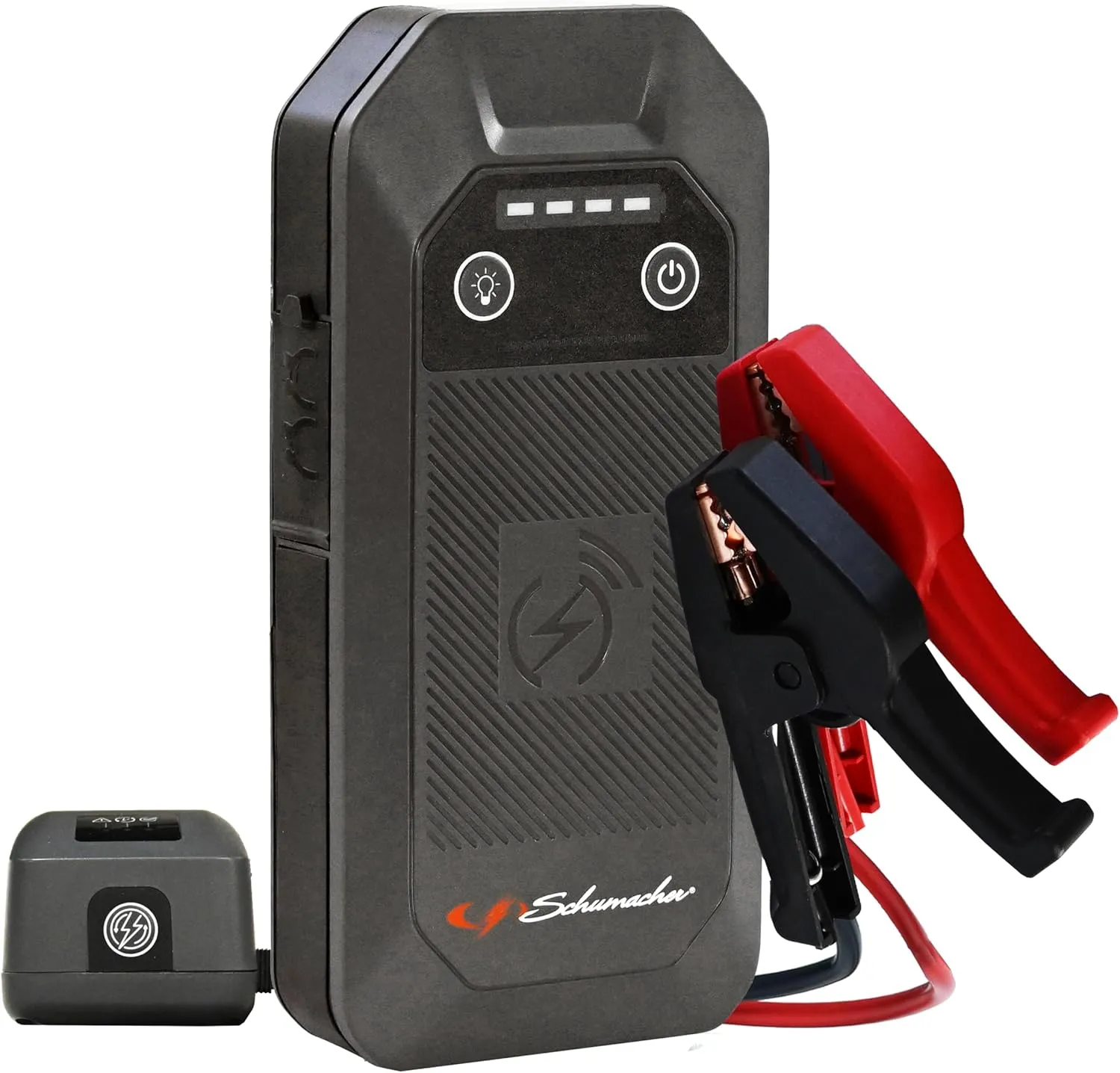 Schumacher Electric Lithium Jump Starter and Portable Power Pack SL1674, 4-in-1, 1500A, 12V, 10 Watt Wireless and 3A USB Charging- Works on Cars, Trucks, Motorcycles, Marine Batteries, SUVs, and More