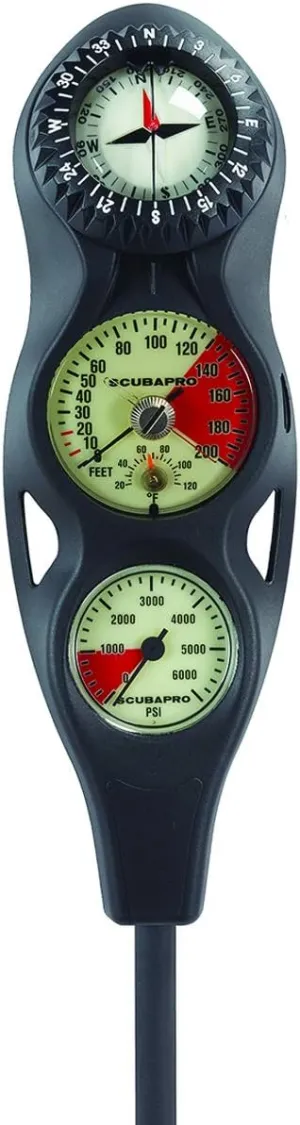 Scubapro 3-Gauge in-Line Dive Console w/FS-1.5 Compass