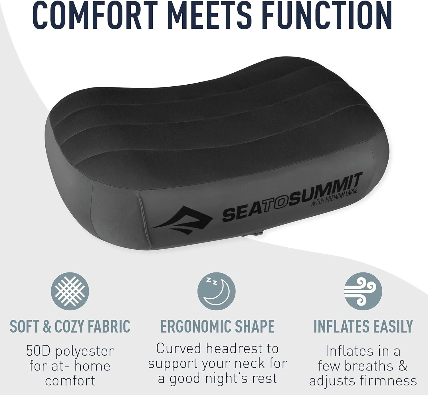 Sea to Summit Aeros Premium Inflatable Travel Pillow, Large (16.5 x 11), Lime