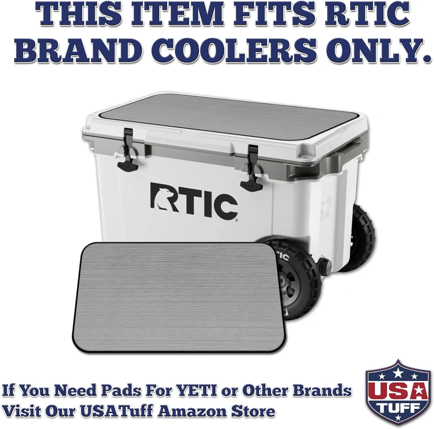 SeaDek EVA Mat Cooler Pad fits RTIC | Peel & Stick Application | Non Slip Comfort Accessories - Blank Design (StormGray-Black)