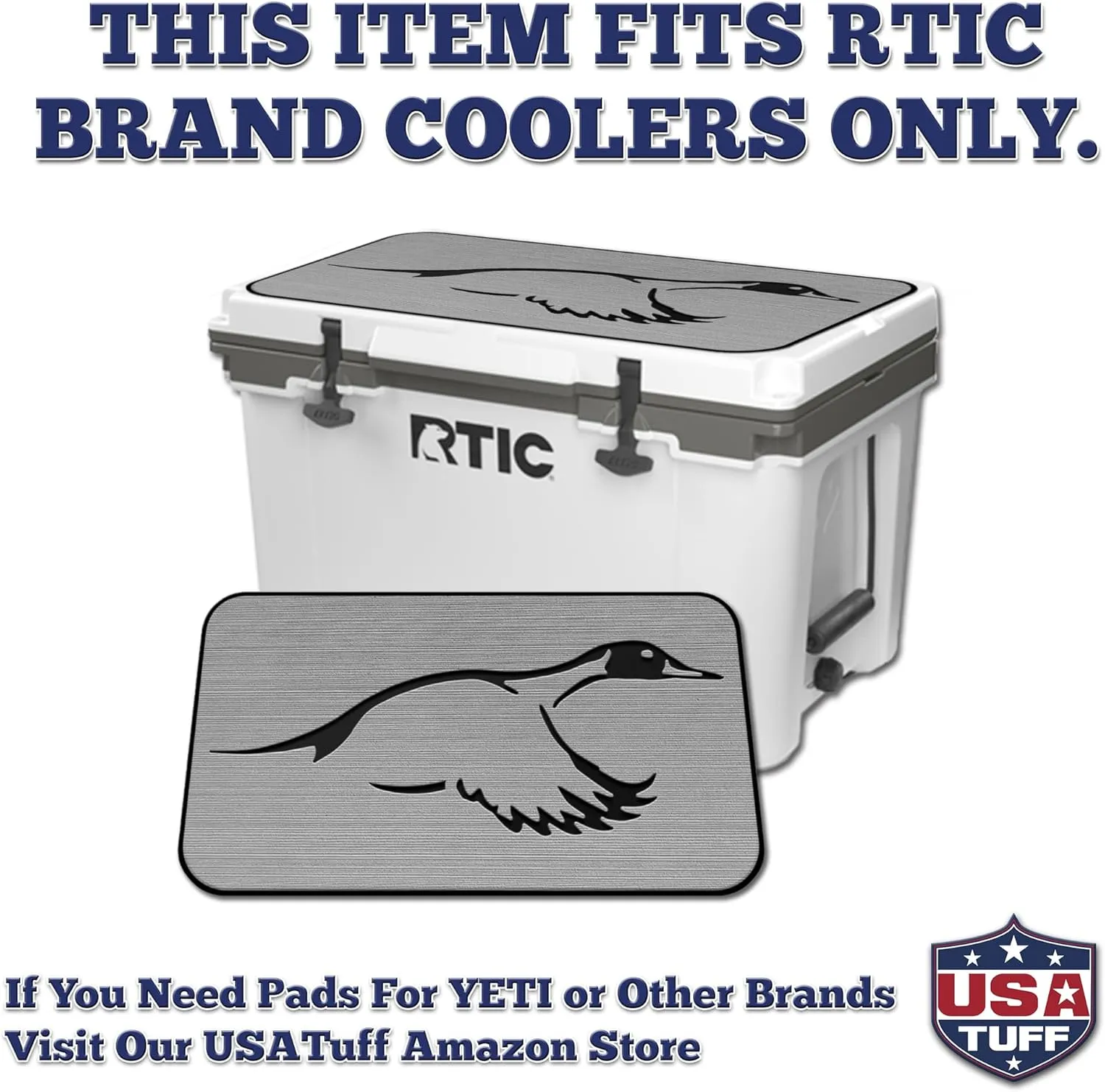 SeaDek EVA Mat Cooler Pad fits RTIC | Peel & Stick Application | Non Slip Comfort Accessories - Duck Solo Hunting Design (StormGray-Black)