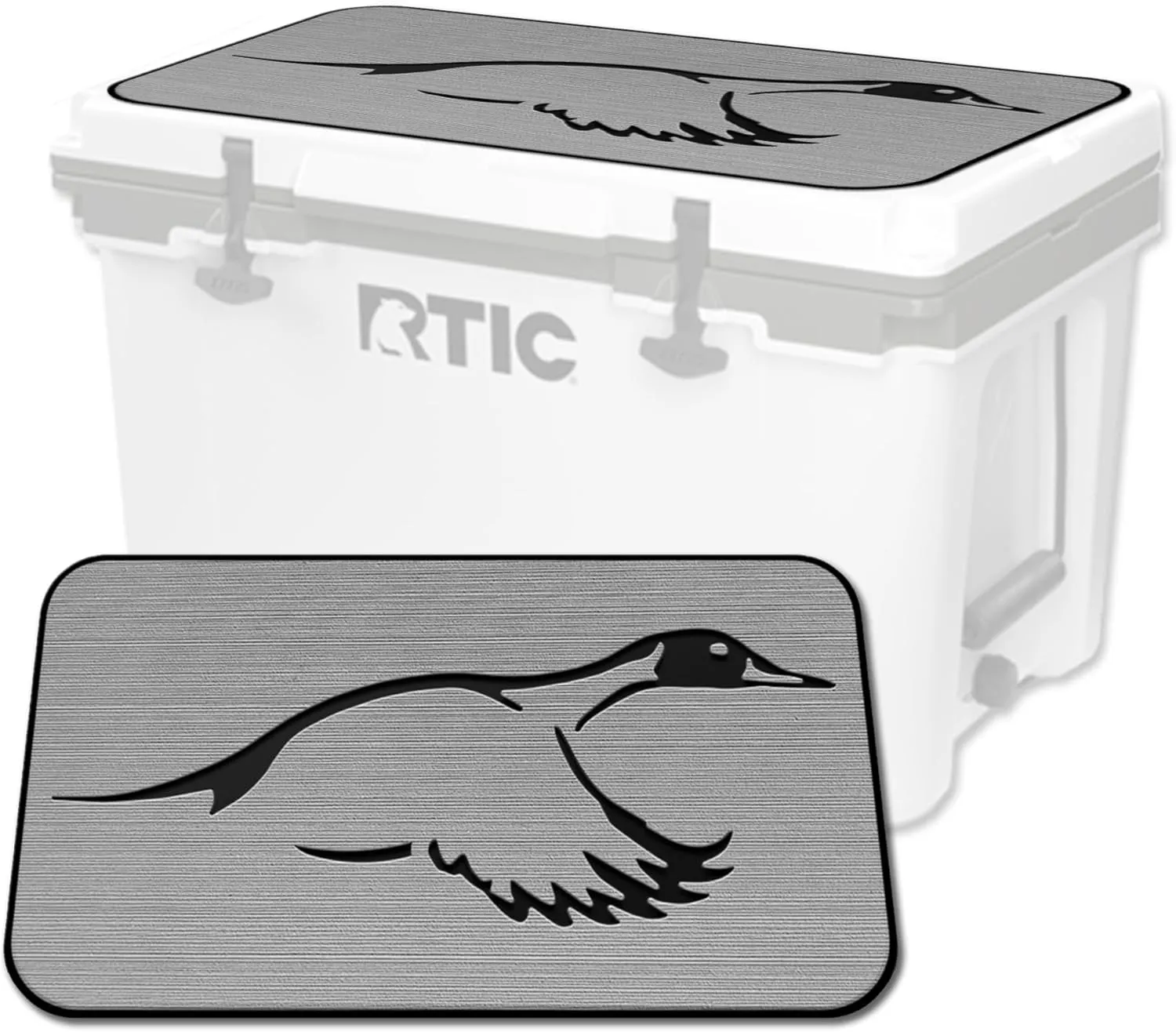SeaDek EVA Mat Cooler Pad fits RTIC | Peel & Stick Application | Non Slip Comfort Accessories - Duck Solo Hunting Design (StormGray-Black)