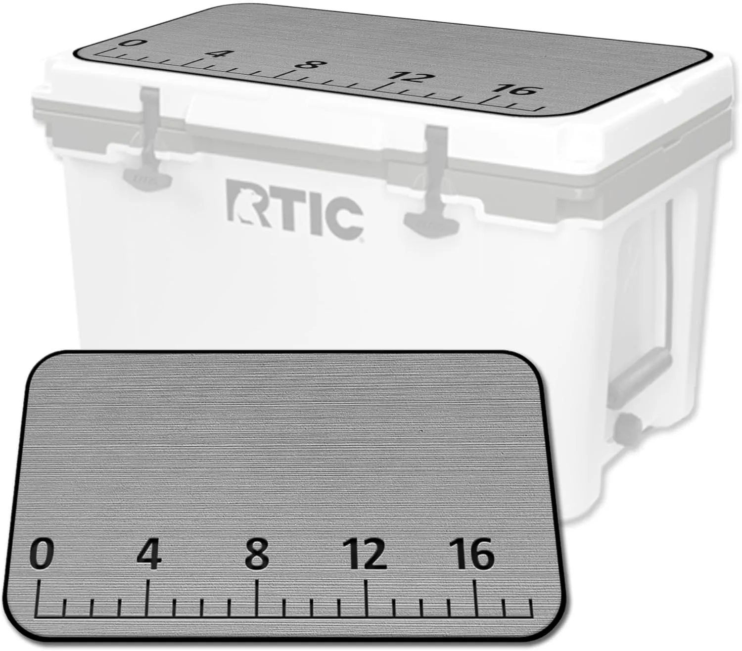 SeaDek EVA Mat Cooler Pad fits RTIC | Peel & Stick Application | Non Slip Comfort Accessories - Fish Measuring Ruler (StormGray-Black)