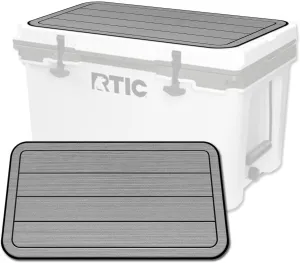 SeaDek EVA Mat Cooler Pad fits RTIC | Peel & Stick Application | Non Slip Comfort Accessories - Teak Lines (StormGray-Black)