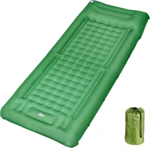 Self-Inflatable Sleeping Pad, 5" Ultra-Thick Sleeping Mattress with Pillow Built-in Foot Pump, Waterproof Camping Pad with Storage Bag, Easy Roll Up Portable Sleeping Mat for Tent,Car,Hiking