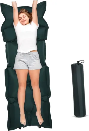 Self Inflating Camping Mattress with Pillow Lightweight Portable Sleeping Pad for Hiking and Skin Friendly and Easy to Carry