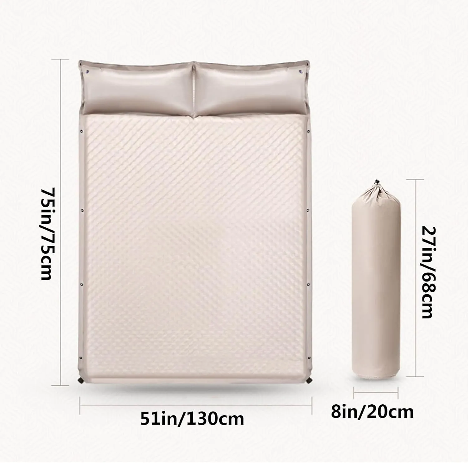 Self Inflating Sleeping Pad for Camping Camping Mat with Built-in Pillow And Storage Bag Expandable Lightweight Camping Mattress Pad Portable Inflatable Camping Mattress Pad for Hiking , Single,Green