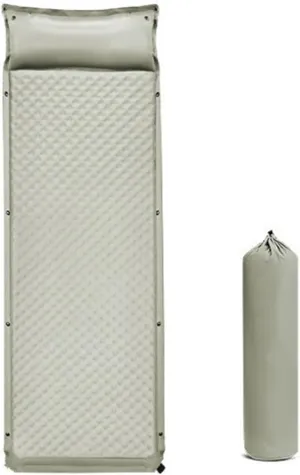 Self Inflating Sleeping Pad for Camping Camping Mat with Built-in Pillow And Storage Bag Expandable Lightweight Camping Mattress Pad Portable Inflatable Camping Mattress Pad for Hiking , Single,Green