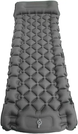 Self-Inflating Sleeping Pad for Camping, Camping Sleeping Pad with Built-in Pump, Extra Thickness Inflatable Sleeping Mat, Ultralight Compact Waterproof Air Mattress for Travel (Grey)