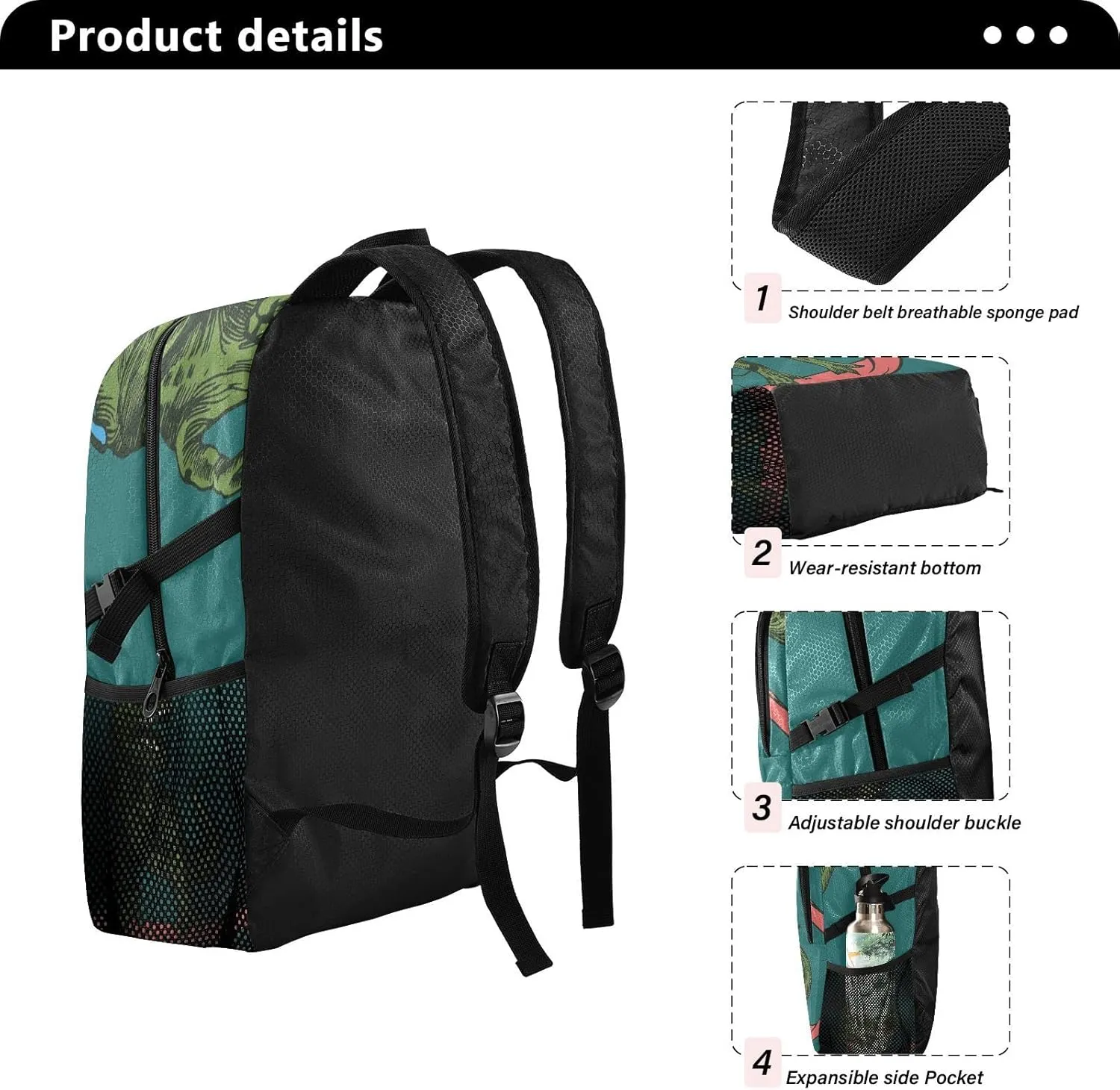 senya Lightweight Packable Backpack Travel Hiking Daypack Foldable Backpack Skateboard Dinosaur for Men Women
