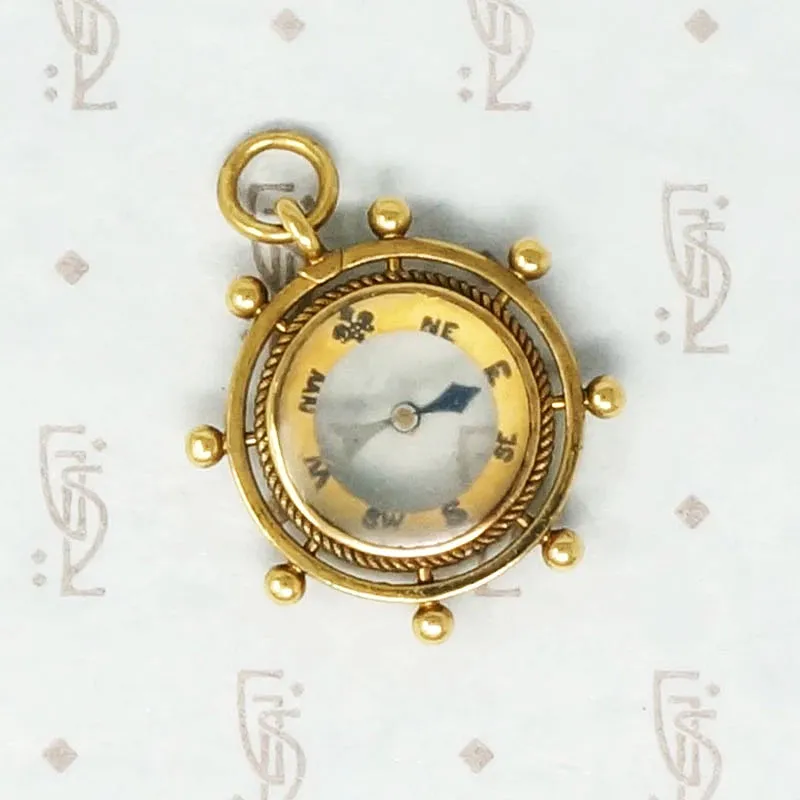 Ship's Wheel Compass with Secret Fleur de Lis