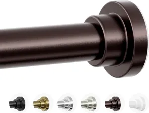 Shower Curtain Rod, 1" Diameter Heavy Duty Tension Shower Rod, Non Slip Adjustable 28-102 inch No Drilling Shower Curtain Rods Spring Tension For Bathroom, Shower Stall, No Rust, Bronze