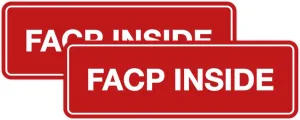 Signs ByLITA Standard FACP Inside Sign | Fire Safety Signage (Red) - Large 2 Pack