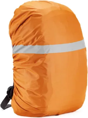 Silfrae Waterproof Rucksack Cover Backpack Rain Cover 30L-100L for Travel Climbing Hiking (Orange-Reflective, 90L-100L)