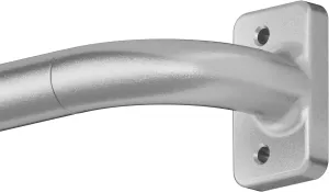 Silver Wrap Around Curtain Rod Telescoping with Brackets,1 Inch Diameter Adjustable Blackout Curtain Rods for Windows 48 to 78 Inch