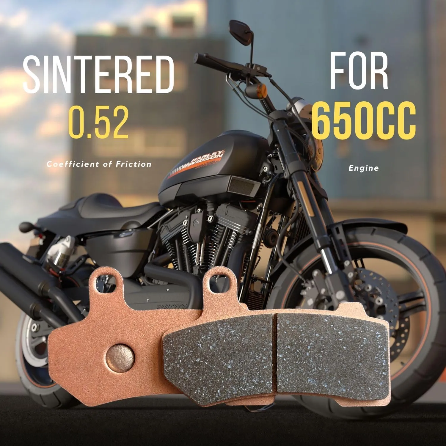 Sintered Brake Pads Compatible with Harley Davidson Touring Family (2008 later ) and V-Rod (2006 later ) for Front & Rear(3 Sets)