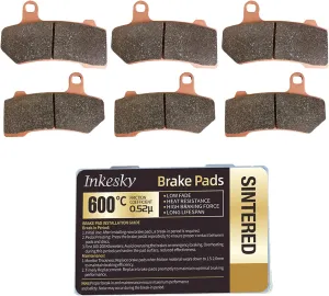 Sintered Brake Pads Compatible with Harley Davidson Touring Family (2008 later ) and V-Rod (2006 later ) for Front & Rear(3 Sets)