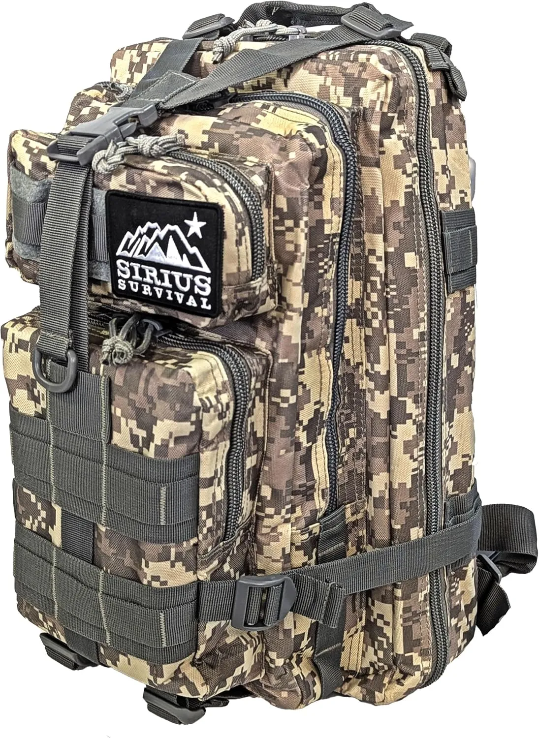 Sirius Tactical Backpack - 30L Capacity - Heavy Duty 900D Polyester - Hunting, Hiking or Camping Backpack – Military Backpack (Digital Camo)