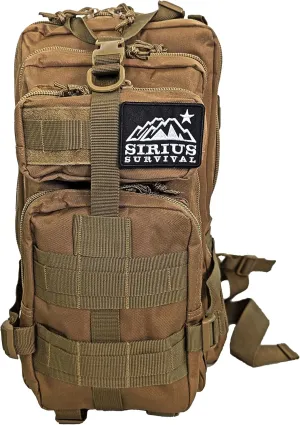 Sirius Tactical Backpack - 30L Capacity - Heavy Duty 900D Polyester - Hunting, Hiking or Camping Backpack – Military Backpack (Tan)