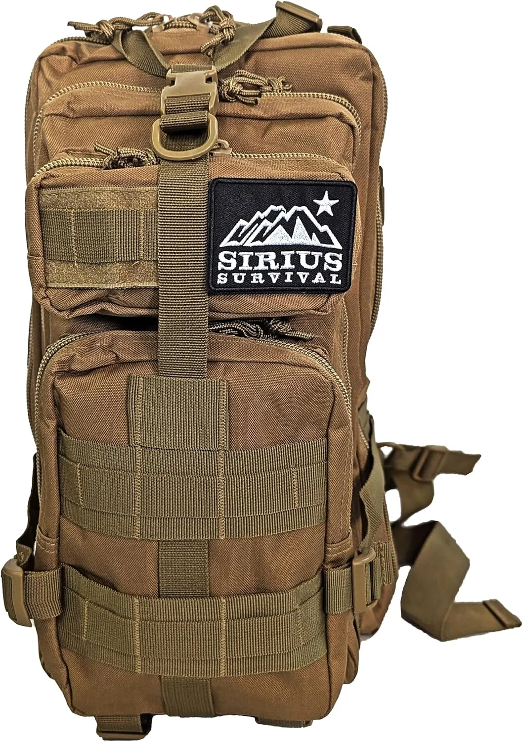 Sirius Tactical Backpack - 30L Capacity - Heavy Duty 900D Polyester - Hunting, Hiking or Camping Backpack – Military Backpack (Tan)