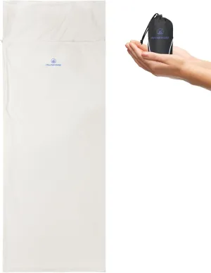 Sleeping Bag Liner for Warm Weather Seasons with Carry Bag - Protable,Lightweight and Skin-Friendly Sleeping Bag for Camping,Hiking and Backpacking.