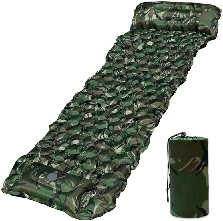 Sleeping Pad Camping Inflatable Air Mattress Pad Built-in Pump 75” x 25”