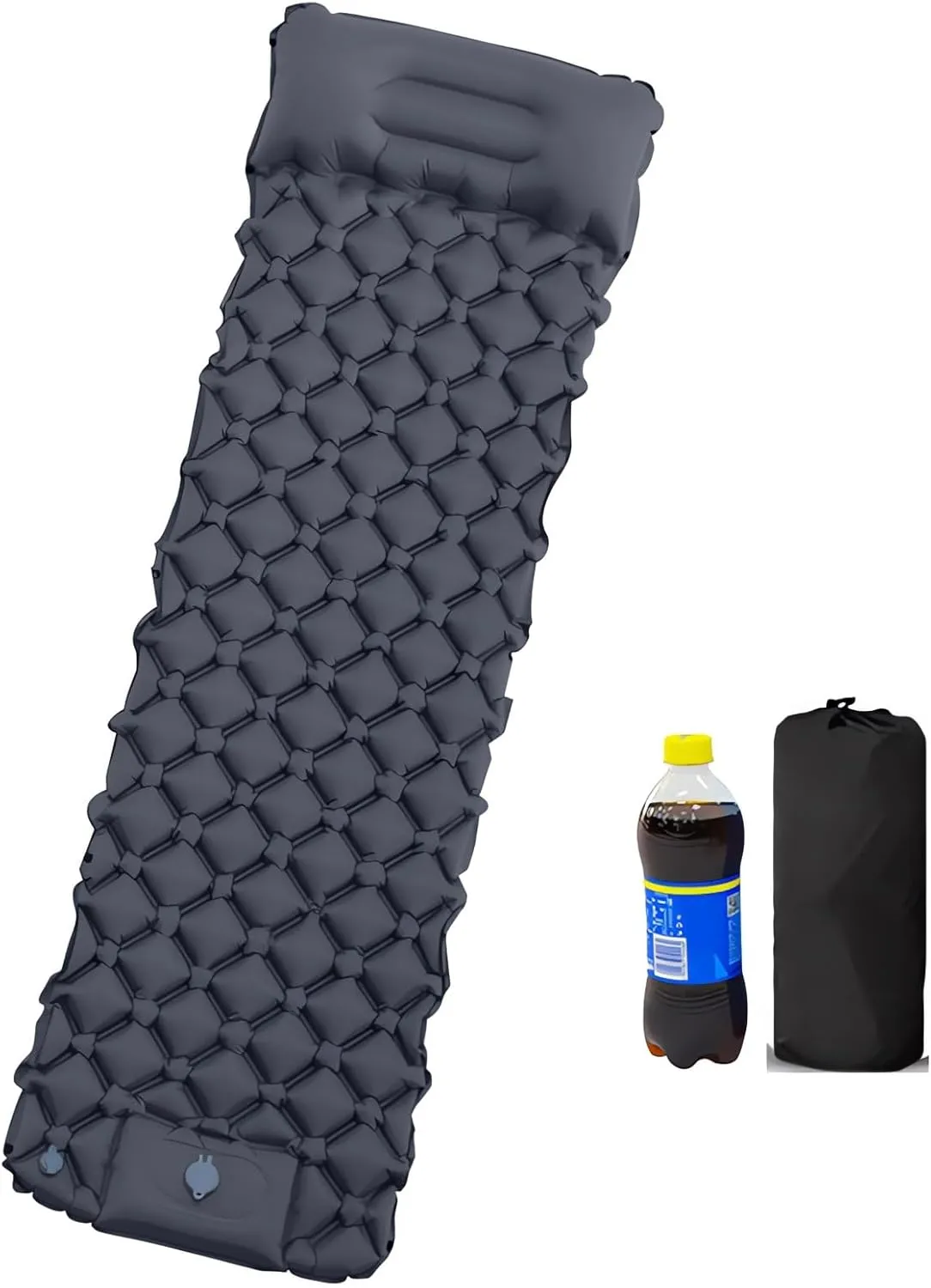 Sleeping Pad Camping Self Inflating Inflatable Air Mattress with Foot Press Pump & Integrated Pillow Ultralight Sleeping Pad Waterproof Outdoor Sleeping Mat
