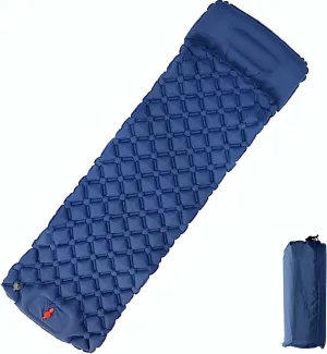 Sleeping Pad Foot Pump Inflation Sleeping Air Mattress with Pillow Camping Sleeping Pads Waterproof Camping Mat