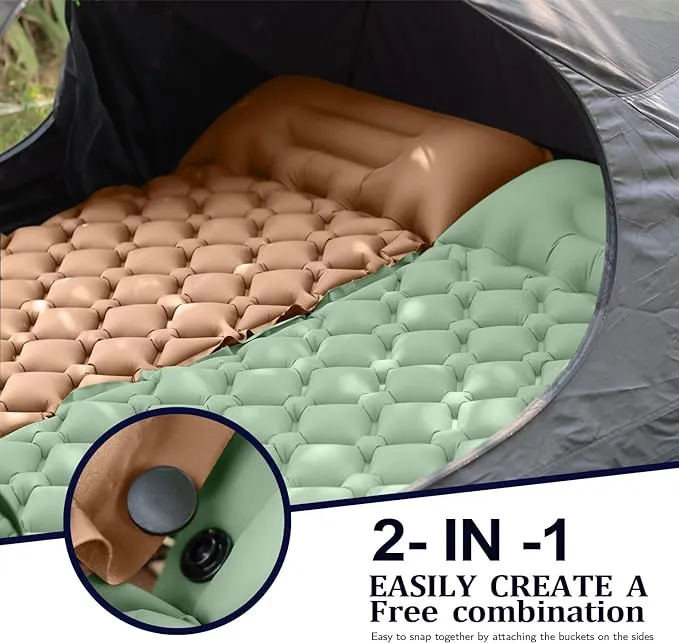 Sleeping Pad for Camping - Inflatable Camping Mat, Ultralight Air Mattress,Built-in Foot Pump Backpacking Sleeping Pad,Compact Sleeping Mats for Camping、Hiking、Traveling (Forest Green)
