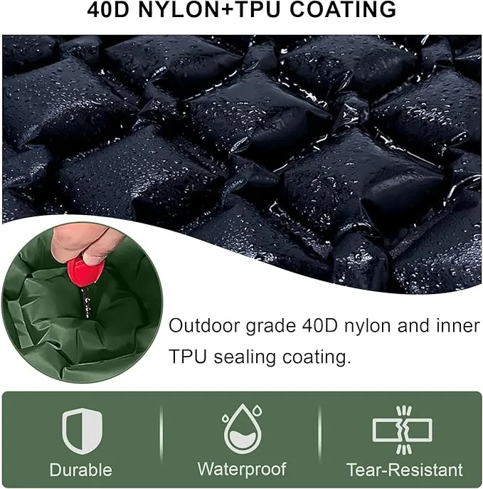 Sleeping Pad for Camping - Inflatable Camping Mat, Ultralight Air Mattress,Built-in Foot Pump Backpacking Sleeping Pad,Compact Sleeping Mats for Camping、Hiking、Traveling (Forest Green)