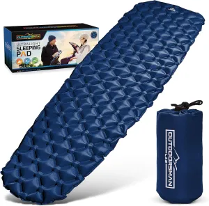 Sleeping Pad for Camping - Patented Camp Mat, Ultralight - Best Compact Inflatable Air Mattress for Adults & Kids - Lightweight Hiking, Backpacking, Outdoor & Travel Gear