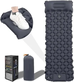 Sleeping Pad for Camping-Ultralight Inflatable Sleeping Pad,Built-in Pumb,Sleeping Mat with Pillow,Camping Mattress for Backpacking,Hiking,Airpad,Carry Bag,Compact&Lightweight Air Mattress