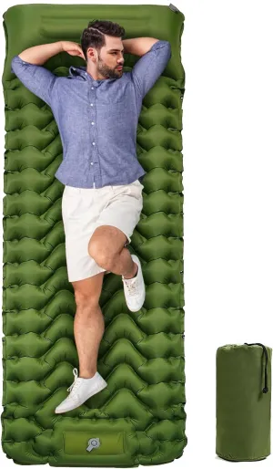 Sleeping Pad for Camping, Ultralight Self Inflating Camping Mat Camping Mattress with Pillow, 78''X47''/78''X27'', Built-in Foot Pump, Camping Pad Air Mattress for Backpacking, Hiking, Traveling, Tent
