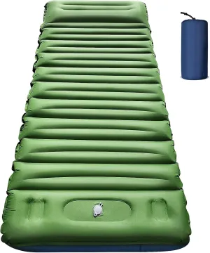 Sleeping Pad for Camping with Pillow, 5" Ultra-Thick Camping Pad with Built-in Pump Ultralight Self Inflating Camping Sleeping Pad, Air Mattresses for Backpacking, Hiking, Tent