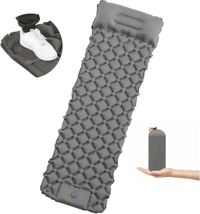 Sleeping Pad – Ultralight Inflatable Sleeping Mat, 75''*24'' Camping Sleeping Pad with Built-in Foot Pump,30s Step to InflateUltimate for Camping, Backpacking, Hiking