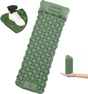 Sleeping Pad – Ultralight Inflatable Sleeping Mat, 75''*24'' Camping Sleeping Pad with Built-in Foot Pump,30s Step to InflateUltimate for Camping, Backpacking, Hiking